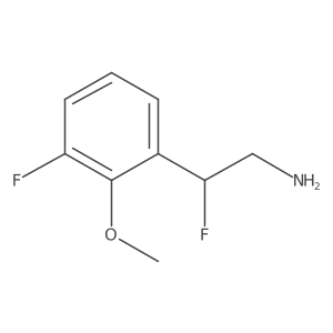 2-Fluoro-2-(3-fluoro-2-methoxyphenyl)ethan-1-amine结构式