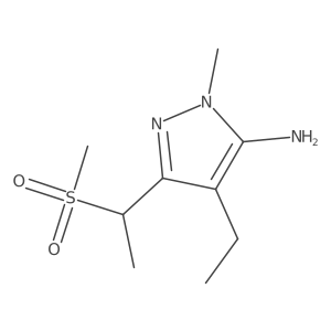 4-ethyl-3-(1-methanesulfonylethyl)-1-methyl-1H-pyrazol-5-amine结构式