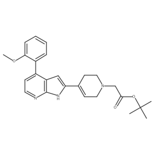 1,1-Dimethylethyl 3,6-dihydro-4-[4-(2-methoxyphenyl)-1H-pyrrolo[2,3-b]pyridin-2-yl]-1(2H)-pyridineacetate结构式