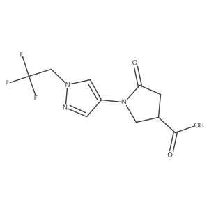 5-Oxo-1-(1-(2,2,2-trifluoroethyl)-1H-pyrazol-4-yl)pyrrolidine-3-carboxylic acid结构式