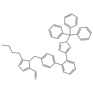 2-Butyl-3-[[4-[2-(2-trityltetrazol-5-yl)phenyl]phenyl]methyl]imidazole-4-carbaldehyde Structure