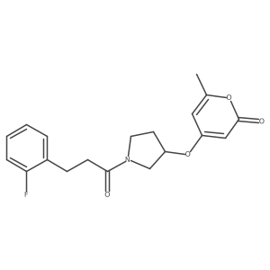 4-((1-(3-(2-fluorophenyl)propanoyl)pyrrolidin-3-yl)oxy)-6-methyl-2H-pyran-2-one结构式