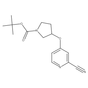 Tert-butyl 3-[(2-cyanopyridin-4-yl)oxy]pyrrolidine-1-carboxylate结构式