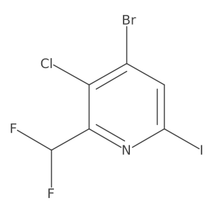 4-Bromo-3-chloro-2-(difluoromethyl)-6-iodopyridine结构式