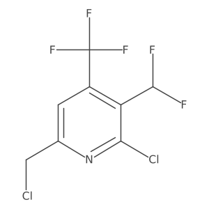 2-Chloro-6-(chloromethyl)-3-(difluoromethyl)-4-(trifluoromethyl)pyridine结构式