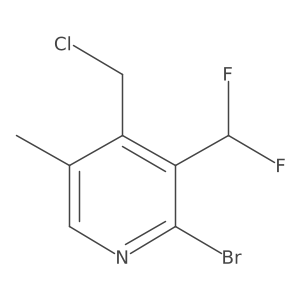2-Bromo-4-(chloromethyl)-3-(difluoromethyl)-5-methylpyridine结构式