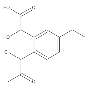 CCc1ccc(C(Cl)C(C)=O)c(C(O)C(=O)O)c1结构式