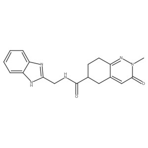 N-((1H-benzo[d]imidazol-2-yl)methyl)-2-methyl-3-oxo-2,3,5,6,7,8-hexahydrocinnoline-6-carboxamide结构式