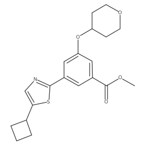3-(5-Cyclobutyl-2-thiazolyl)-5-[(tetrahydro-2h-pyran-4-yl)oxy]benzoic acid methyl ester结构式