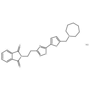 2-(2-(5-(5-(1-Azepanylmethyl)-2-thienyl)-1,2,4-oxadiazol-3-yl)ethyl)-1H-isoindole-1,3(2H)-dione hydrochloride (1:1) Structure