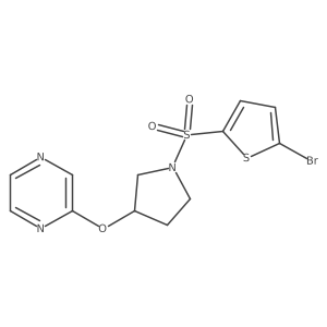 2-((1-((5-Bromothiophen-2-yl)sulfonyl)pyrrolidin-3-yl)oxy)pyrazine Structure