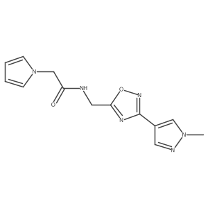 N-((3-(1-methyl-1H-pyrazol-4-yl)-1,2,4-oxadiazol-5-yl)methyl)-2-(1H-pyrrol-1-yl)acetamide结构式