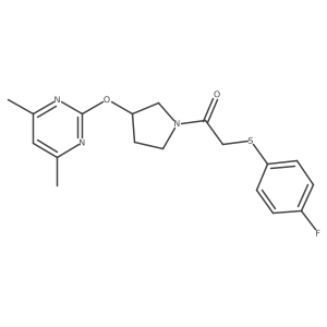 1-(3-((4,6-Dimethylpyrimidin-2-yl)oxy)pyrrolidin-1-yl)-2-((4-fluorophenyl)thio)ethanone Structure