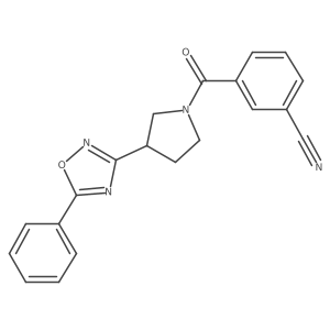 3-[3-(5-Phenyl-1,2,4-oxadiazol-3-yl)pyrrolidine-1-carbonyl]benzonitrile结构式