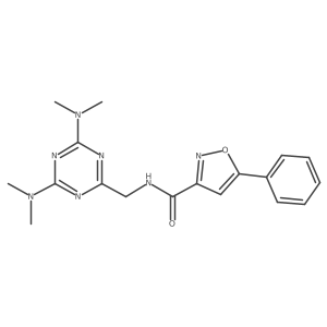 N-((4,6-bis(dimethylamino)-1,3,5-triazin-2-yl)methyl)-5-phenylisoxazole-3-carboxamide结构式