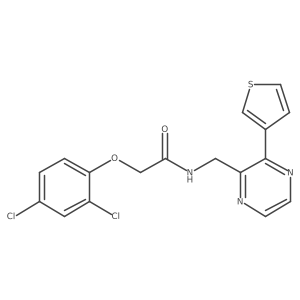 2-(2,4-dichlorophenoxy)-N-((3-(thiophen-3-yl)pyrazin-2-yl)methyl)acetamide结构式
