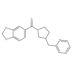 Benzo[d][1,3]dioxol-5-yl(3-(pyrazin-2-yloxy)pyrrolidin-1-yl)methanone Structure