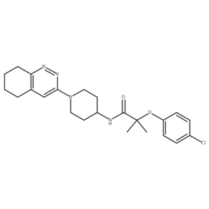 2-(4-chlorophenoxy)-2-methyl-N-[1-(5,6,7,8-tetrahydrocinnolin-3-yl)piperidin-4-yl]propanamide结构式