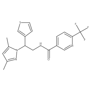 N-(2-(3,5-dimethyl-1H-pyrazol-1-yl)-2-(thiophen-3-yl)ethyl)-6-(trifluoromethyl)nicotinamide结构式