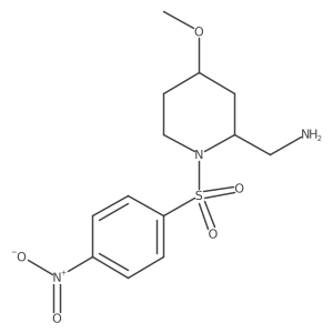 1-[4-Methoxy-1-(4-nitrobenzenesulfonyl)piperidin-2-yl]methanamine Structure