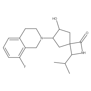 6-(8-Fluoro-1,2,3,4-tetrahydroisoquinolin-2-yl)-7-hydroxy-3-(propan-2-yl)-2-azaspiro[3.4]octan-1-one结构式