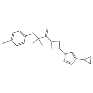 2-(4-chlorophenoxy)-1-(3-(4-cyclopropyl-1H-1,2,3-triazol-1-yl)azetidin-1-yl)-2-methylpropan-1-one Structure