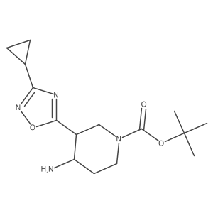 Tert-butyl 4-amino-3-(3-cyclopropyl-1,2,4-oxadiazol-5-yl)piperidine-1-carboxylate Structure