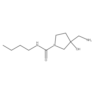 3-(aminomethyl)-N-butyl-3-hydroxypyrrolidine-1-carboxamide结构式