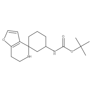 tert-butyl N-{6',7'-dihydro-5'H-spiro[cyclohexane-1,4'-furo[3,2-c]pyridine]-5-yl}carbamate结构式