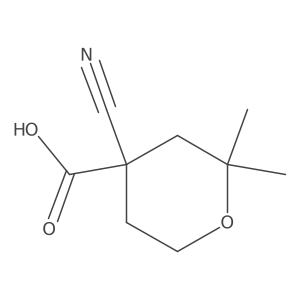 4-Cyano-2,2-dimethyloxane-4-carboxylic acid结构式