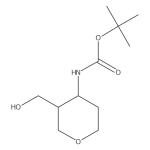 rac-tert-butyl N-[(3R,4S)-3-(hydroxymethyl)oxan-4-yl]carbamate结构式