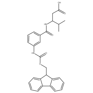 3-{[3-({[(9H-fluoren-9-yl)methoxy]carbonyl}amino)phenyl]formamido}-4-methylpentanoic acid Structure