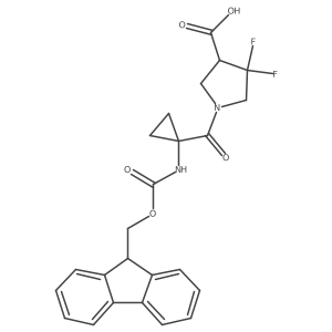 1-[1-({[(9H-fluoren-9-yl)methoxy]carbonyl}amino)cyclopropanecarbonyl]-4,4-difluoropyrrolidine-3-carboxylic acid Structure