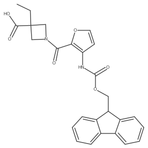 3-ethyl-1-[3-({[(9H-fluoren-9-yl)methoxy]carbonyl}amino)furan-2-carbonyl]azetidine-3-carboxylic acid Structure