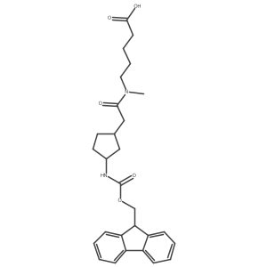 5-{2-[3-({[(9H-fluoren-9-yl)methoxy]carbonyl}amino)cyclopentyl]-N-methylacetamido}pentanoic acid Structure