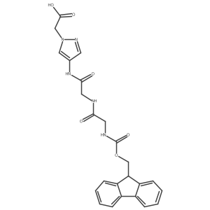 2-(4-{2-[2-({[(9H-fluoren-9-yl)methoxy]carbonyl}amino)acetamido]acetamido}-1H-pyrazol-1-yl)acetic acid Structure
