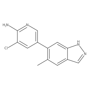 3-chloro-5-(5-methyl-1H-indazol-6-yl)pyridin-2-amine结构式