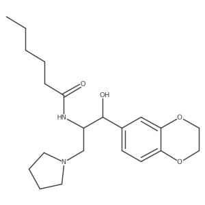 N-[(1R,2R)-1-(2,3-dihydro-1,4-benzodioxin-6-yl)-1-hydroxy-3-(pyrrolidin-1-yl)propan-2-yl]hexanamide结构式