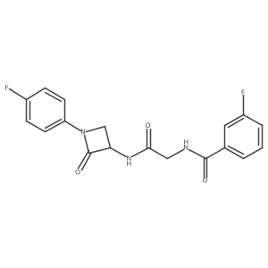 3-Fluoro-N-[2-[[1-(4-fluorophenyl)-2-oxoazetidin-3-yl]amino]-2-oxoethyl]benzamide Structure