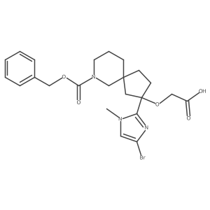 2-({7-[(benzyloxy)carbonyl]-2-(4-bromo-1-methyl-1H-imidazol-2-yl)-7-azaspiro[4.5]decan-2-yl}oxy)acetic acid Structure