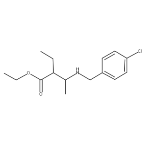 Ethyl 3-{[(4-chlorophenyl)methyl]amino}-2-ethylbutanoate结构式