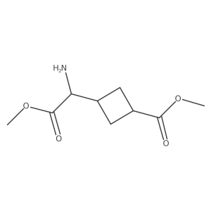 Methyl 3-(1-amino-2-methoxy-2-oxoethyl)cyclobutane-1-carboxylate结构式