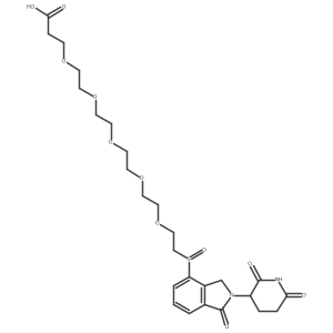 3-[2-[2-[2-[2-[2-[2-(2,6-Dioxo-3-piperidyl)-1-oxo-isoindolin-4-yl]sulfinylethoxy]ethoxy]ethoxy]ethoxy]ethoxy]propanoic acid结构式