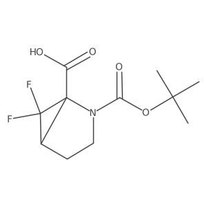 2-[(Tert-butoxy)carbonyl]-6,6-difluoro-2-azabicyclo[3.1.0]hexane-1-carboxylic acid结构式