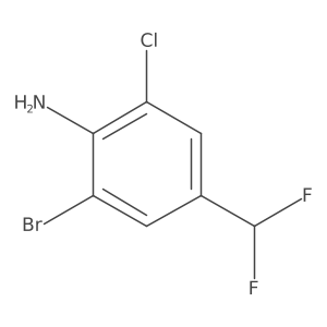 2-Bromo-6-chloro-4-(difluoromethyl)aniline结构式