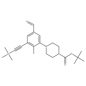 Tert-butyl 4-{5-formyl-2-methyl-3-[2-(trimethylsilyl)ethynyl]phenyl}piperazine-1-carboxylate Structure