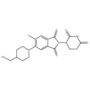 2-(2,6-Dioxopiperidin-3-yl)-5-fluoro-6-(4-(hydroxymethyl)piperidin-1-yl)isoindoline-1,3-dione结构式