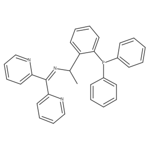 (R)-N-(1-(2-(Diphenylphosphaneyl)phenyl)ethyl)-1,1-di(pyridin-2-yl)methanimine Structure