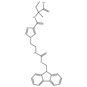 2-({1-[2-({[(9H-fluoren-9-yl)methoxy]carbonyl}amino)ethyl]-1H-imidazol-4-yl}formamido)-2-methylbutanoic acid Structure