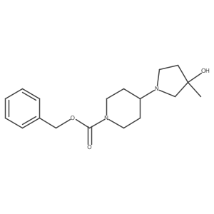 Benzyl 4-(3-hydroxy-3-methylpyrrolidin-1-yl)piperidine-1-carboxylate结构式